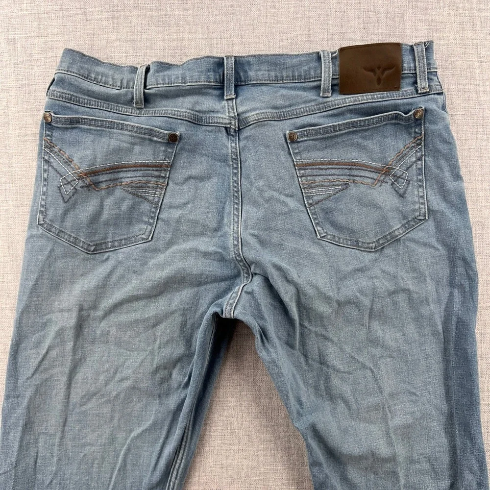 Wrangler 20X No. 42‎ Vintage Bootcut Mens 38x30 Jeans Light Wash Blue Stretch